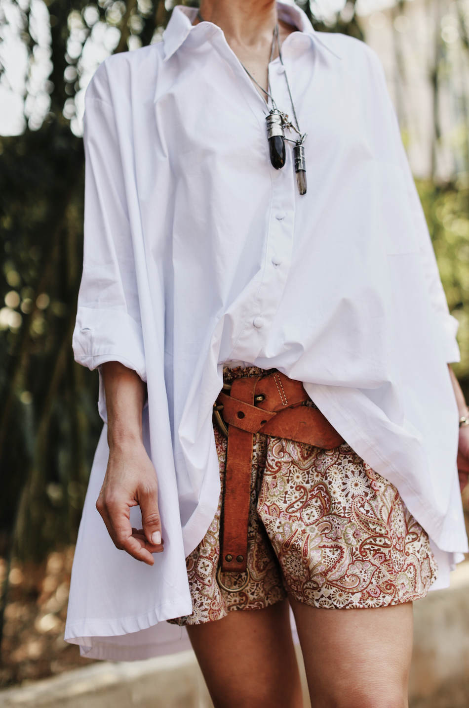 Liam Boyfriend Shirt Mini Dress/Tunic- White