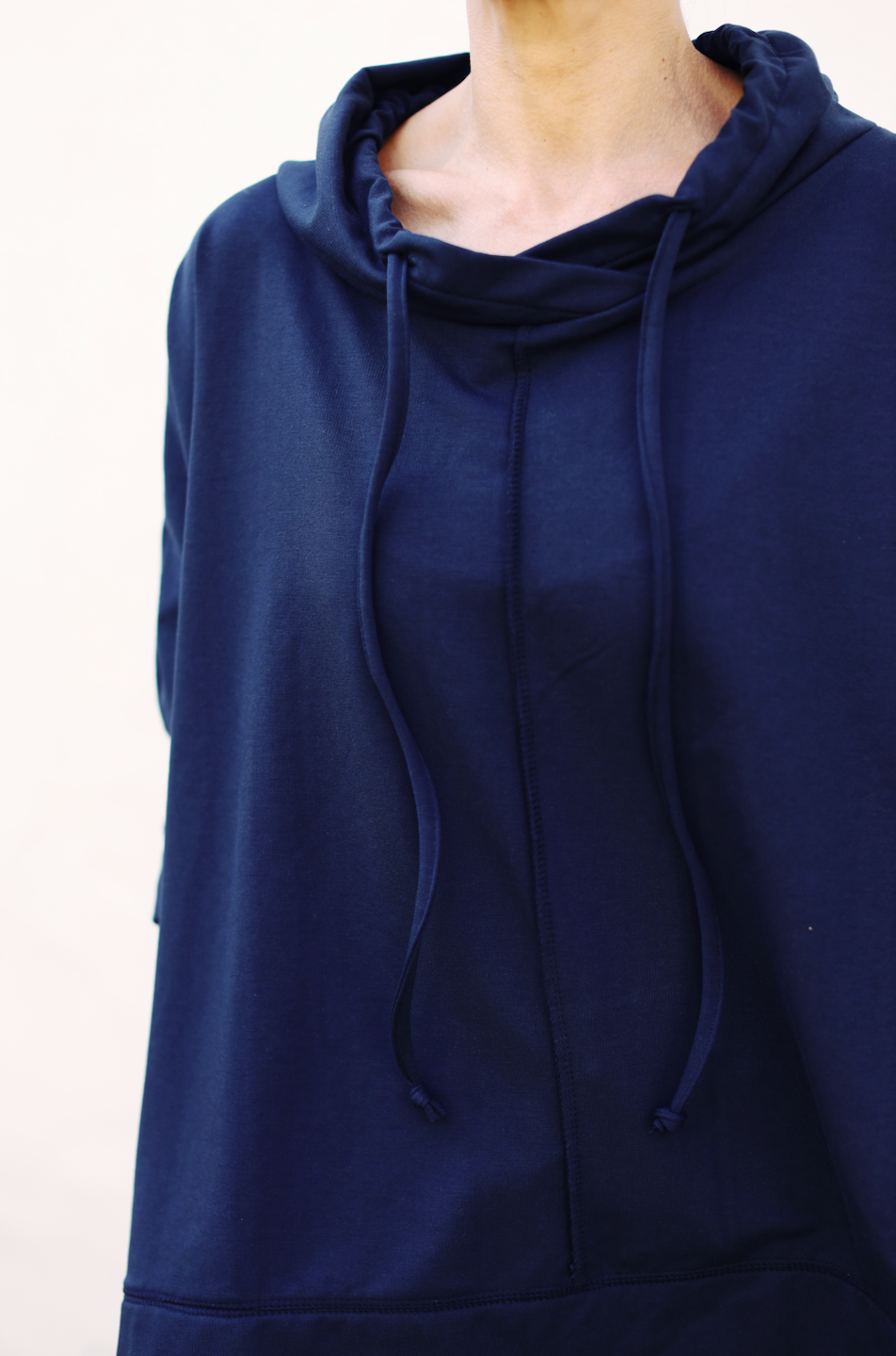 Jill French Terry Funnel Neck Sweatshirt- Navy