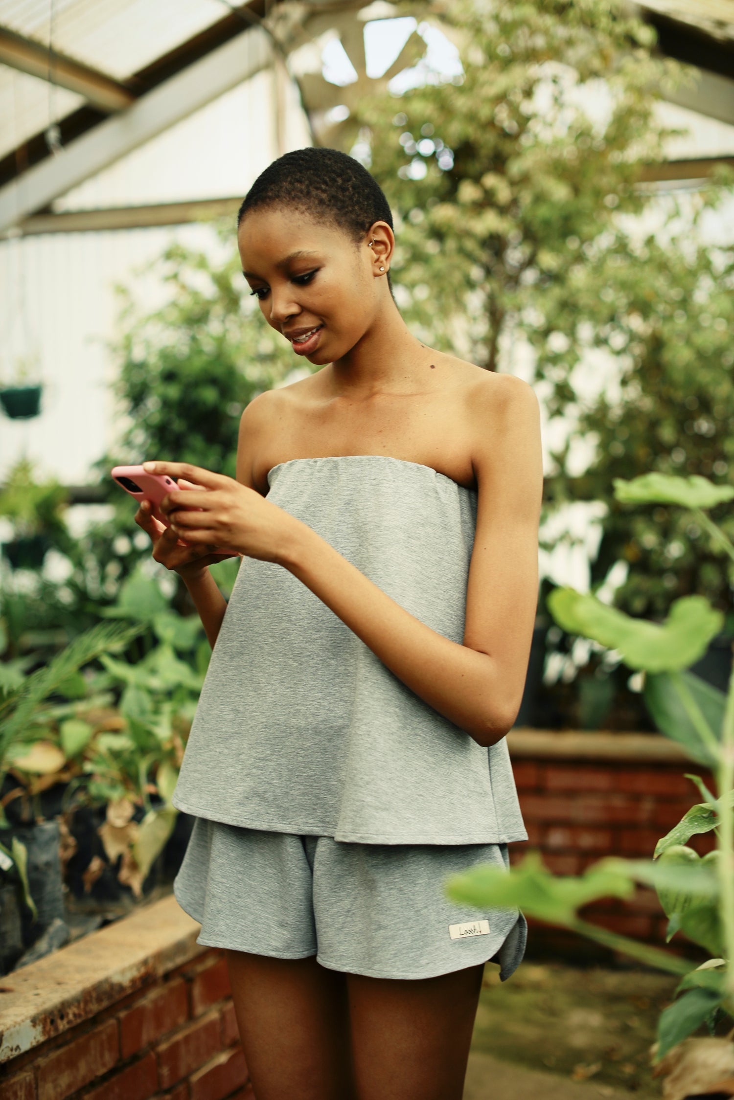 Loosh Karen Strapless A-line Top Grey