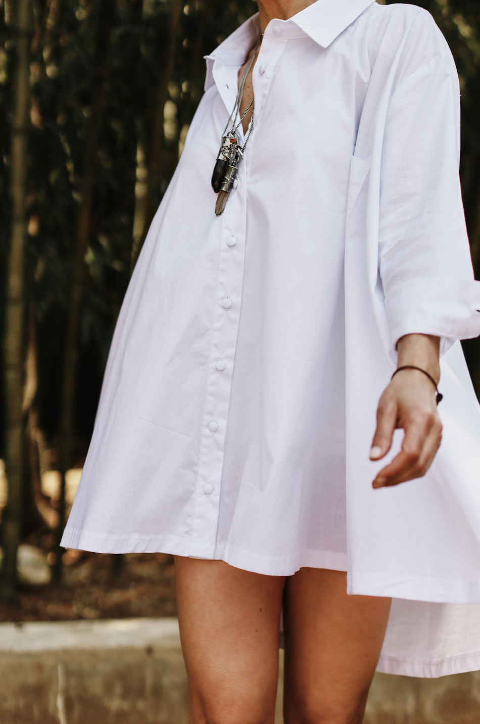 Liam  Boyfriend Shirt Mini Dress/Tunic- White